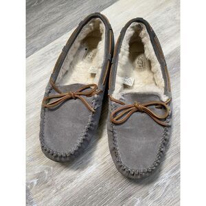 UGG DAKOTA PEWTER SUEDE SHEEPSKIN ANKLE SLIPPERS SIZE US 9/UK 7.5/EU 40